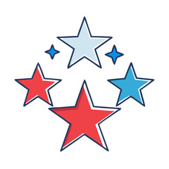 red white and blue stars vector icon, red white and blue stars vector illustration - simple illustration of red white and blue stars, perfect for logos, and red white and blue stars-themed designs.