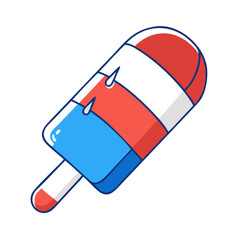 red white and blue popsicle icon