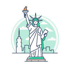 statue of liberty vector icon, statue of liberty vector illustration - simple illustration of statue of liberty, perfect for logos, and statue of liberty -themed designs.