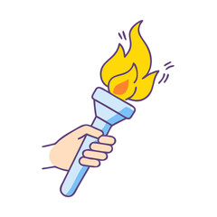 torch symbol vector icon, torch symbol vector illustration - simple illustration of torch symbol, perfect for logos, and torch symbol -themed designs.