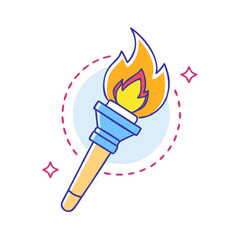 torch symbol vector icon, torch symbol vector illustration - simple illustration of torch symbol, perfect for logos, and torch symbol -themed designs.