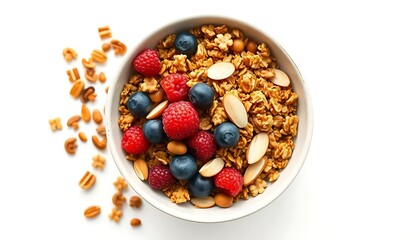 Delicious Granola Bowl: Berries, Almonds, and a Golden Crisp