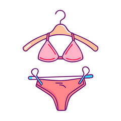 bikini on a hanger vector icon, bikini on a hanger vector illustration - simple illustration of bikini on a hanger, perfect for logos, and bikini on a hanger -themed designs.