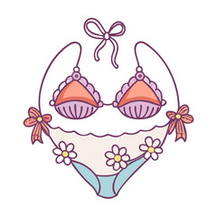 bikini with seashells vector icon, bikini with seashells vector illustration - simple illustration of bikini with seashells, perfect for logos, and bikini with seashells-themed designs.