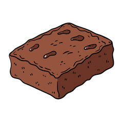 chocolate brownie vector icon, chocolate brownie vector illustration - simple illustration of chocolate brownie, perfect for logos, and chocolate brownie -themed designs.