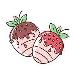 chocolate covered strawberries icon, 
