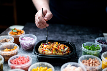 Golden Baked Smoky Grilled Potato with Sea Salt.