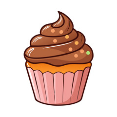 chocolate cupcake vector icon, chocolate cupcake vector illustration - simple illustration of chocolate cupcake, perfect for logos, and chocolate cupcake -themed designs.