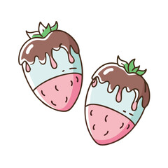 chocolate covered strawberries icon, 