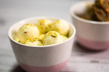 Rasmalai is a very popular Indian dessert.