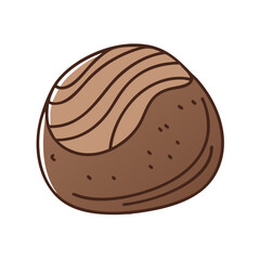 chocolate truffle vector icon, chocolate truffle vector illustration - simple illustration of chocolate truffle, perfect for logos, and chocolate truffle -themed designs.