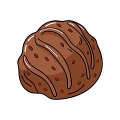 chocolate truffle vector icon, chocolate truffle vector illustration - simple illustration of chocolate truffle, perfect for logos, and chocolate truffle -themed designs.