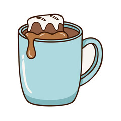hot chocolate mug vector icon, hot chocolate mug vector illustration - simple illustration of hot chocolate mug, perfect for logos, and hot chocolate mug -themed designs.
