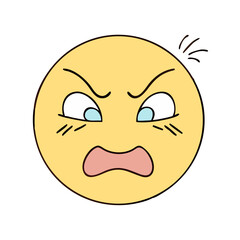 angry face vector icon, angry face vector illustration - simple illustration of angry face, perfect for logos, and angry face -themed designs.