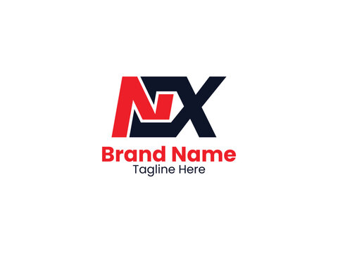 Creative NX vector logo template with red and black color. 
