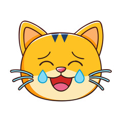 cat face with tears of joy icon
