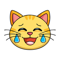 cat face with tears of joy icon