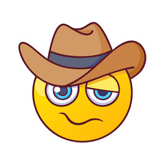 cowboy hat emoji vector icon, cowboy hat emoji vector illustration - simple illustration of cowboy hat emoji, perfect for logos, and cowboy hat emoji -themed designs.