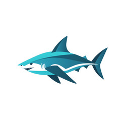 Obraz premium Minimalistic Shark Logo with Streamlined Dorsal Fin and Angular Silhouette