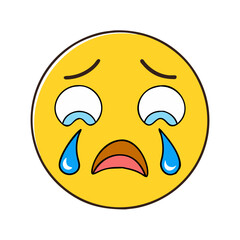 Fototapeta premium crying face vector icon, crying face vector illustration - simple illustration of crying face, perfect for logos, and crying face -themed designs.