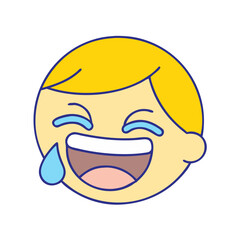 crying laughing with tilted head icon