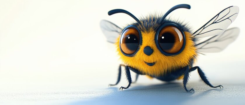 A close up of a fuzzy bumblebee