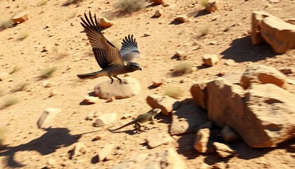 Desert Hawk's Dramatic Dive: A Stunning Wildlife Capture
