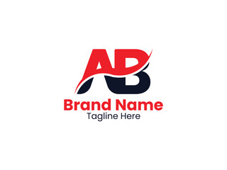 Creative AB Letter Logo Design Template. Vector letters A B, Alphabet icon.