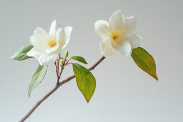 Fototapeta premium two magnolia blooms on a branch