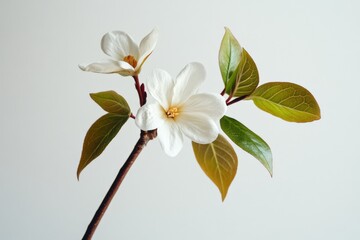 Fototapeta premium a close up of white flowers with green leaves