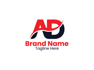 Fototapeta premium Vector Creative AD letter logo design Initial letter DA monogram logo. 