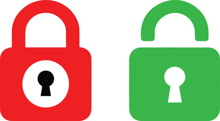 Lock and Unlock Status Icons, lock and Unlock icon.
