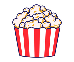 popcorn bucket delicious snack buttery illustration isolated on white