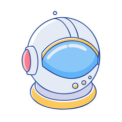 space suit helmet vector icon, space suit helmet vector illustration - simple illustration of space suit helmet, perfect for logos, and space suit helmet - themed designs.