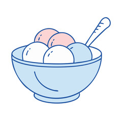 bowl of scoops vector icon, bowl of scoops vector illustration - simple illustration of bowl of scoops, perfect for logos, and bowl of scoops - themed designs.
