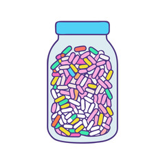 candy sprinkle jar vector icon, candy sprinkle jar vector illustration - simple illustration of candy sprinkle jar, perfect for logos, and candy sprinkle jar - themed designs.