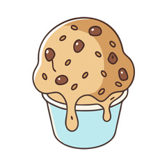 chocolate chip ice cream vector icon, chocolate chip ice cream vector illustration - simple illustration of chocolate chip ice cream, perfect for logos, and chocolate chip ice cream - themed designs.