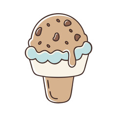 chocolate chip ice cream vector icon, chocolate chip ice cream vector illustration - simple illustration of chocolate chip ice cream, perfect for logos, and chocolate chip ice cream - themed designs.