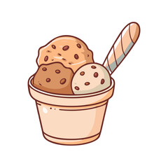 chocolate chip ice cream vector icon, chocolate chip ice cream vector illustration - simple illustration of chocolate chip ice cream, perfect for logos, and chocolate chip ice cream - themed designs.