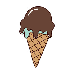 chocolate dipped cone vector icon, chocolate dipped cone vector illustration - simple illustration of chocolate dipped cone, perfect for logos, and chocolate dipped cone - themed designs.