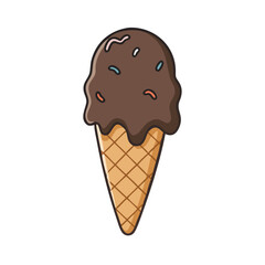 chocolate dipped cone vector icon, chocolate dipped cone vector illustration - simple illustration of chocolate dipped cone, perfect for logos, and chocolate dipped cone - themed designs.