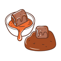 chocolate fudge sauce vector icon, chocolate fudge sauce vector illustration - simple illustration of chocolate fudge sauce, perfect for logos, and chocolate fudge sauce - themed designs.