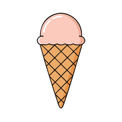 classic ice cream cone vector icon, classic ice cream cone vector illustration - simple illustration of classic ice cream cone, perfect for logos, and classic ice cream cone - themed designs.
