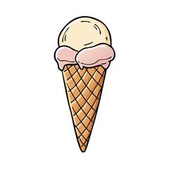 classic ice cream cone vector icon, classic ice cream cone vector illustration - simple illustration of classic ice cream cone, perfect for logos, and classic ice cream cone - themed designs.