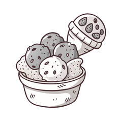 cookies cream ice cream vector icon, cookies cream ice cream vector illustration - simple illustration of cookies cream ice cream, perfect for logos, and cookies cream ice cream - themed designs.