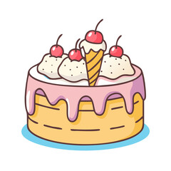 ice cream cake vector icon, ice cream cake vector illustration - simple illustration of ice cream cake, perfect for logos, and ice cream cake - themed designs.