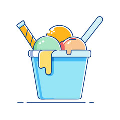 ice cream bucket vector icon, ice cream bucket vector illustration - simple illustration of ice cream bucket, perfect for logos, and ice cream bucket - themed designs.
