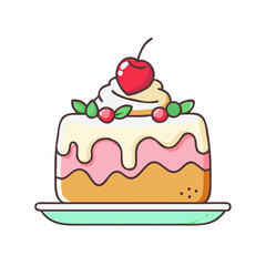 ice cream cake vector icon, ice cream cake vector illustration - simple illustration of ice cream cake, perfect for logos, and ice cream cake - themed designs.