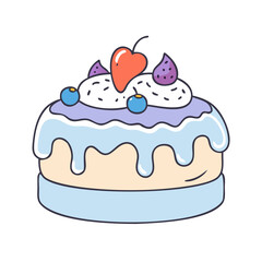 ice cream cake vector icon, ice cream cake vector illustration - simple illustration of ice cream cake, perfect for logos, and ice cream cake - themed designs.