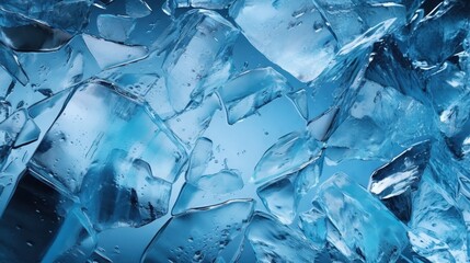 Obraz premium Frozen Depths Revealed: Close-Up of Cracked Glacier Ice with Stunning Blue Textures
